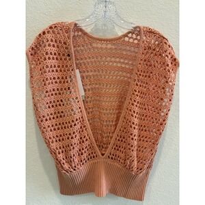 Robert Rodriguez~ Rumie Vest~ Womens Lg~ Coral Pink Open Back Crop. NWT